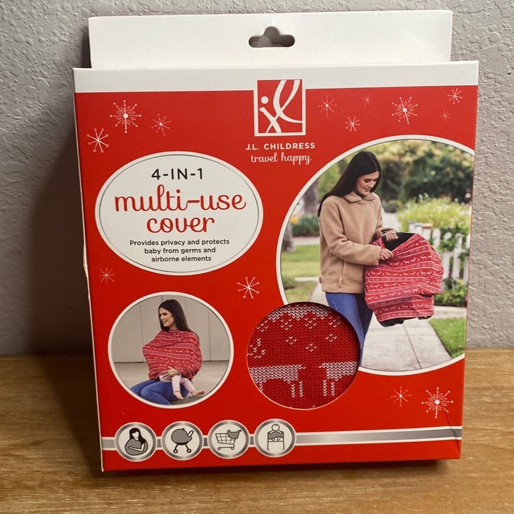 New Christmas Holiday 4 in-1 Multi-Use Cover soft stretchy Shopping Cart Cover